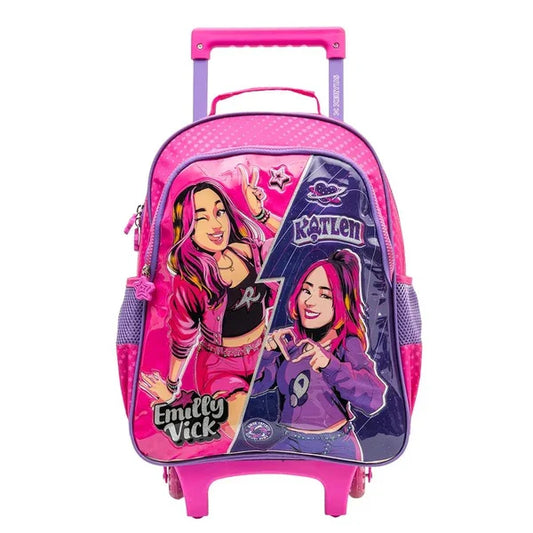 Mochila de Rodinhas Escolar 16 Emilly Vick X